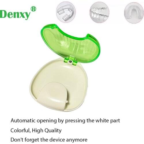 Denxy 3pcs dental Colorful denture box retainer case orthodontic denture storage case Aligner box dental clearning box