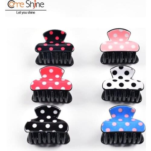 6 pcs/ Pack Girls Cute Small Polka Dot Hair Claws Children Lovely Hair Clips Hairpins Headbands Kids Fashion Hair Accessories