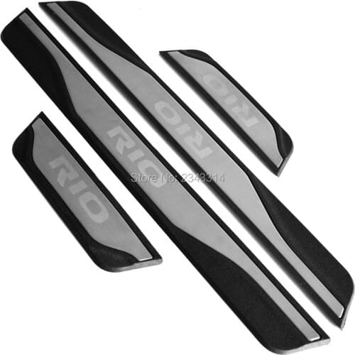 For KIA RIO 3 4 2015-2017 2018 2019 Rio X-Line Stainless Door Sill Scuff Plate Guard Pedal Protectors Cover Trim Car Accessories