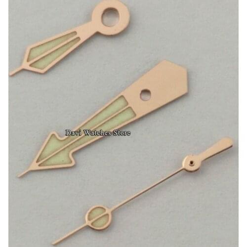Watch Needle Fit For NH35 NH36 Automatic Movement Rose gold Hand C3 Strong Luminous Watch Hands