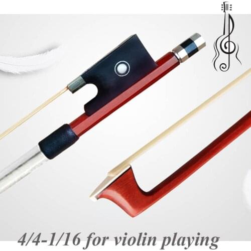 Freeshippin 4/4 Color Shelled Violin Bow Brazilwood Stick Bow Mongolia Hair Bow Fiddle Bow 3/4 1/2 1/4 1/8 1/10 1/16