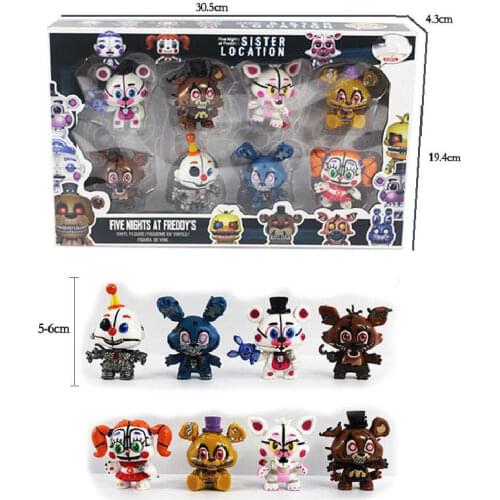 4-8pcs At Five Nights Security Breach Series Pvc Action Figures Bonnie Foxy FNAF Toy Fazbear Bear Doll Model Toys For Kids Gifts