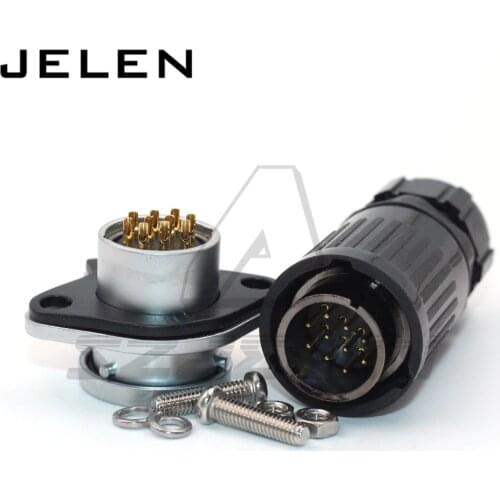 HE20 Waterproof connector 10 Pin IP65 cable connector Plug socket Automation equipment power connector Male and female