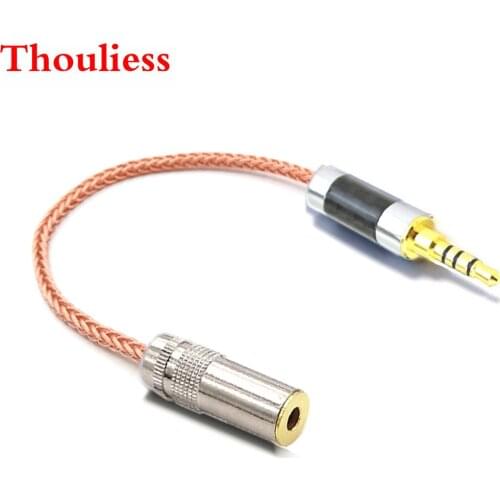 Thoulies HIFI Single Crystal Copper 3.5mm TRRS Balanced Male to 4.4mm Balanced Female Audio Adapter Cable 3.5mm to 4.4mm