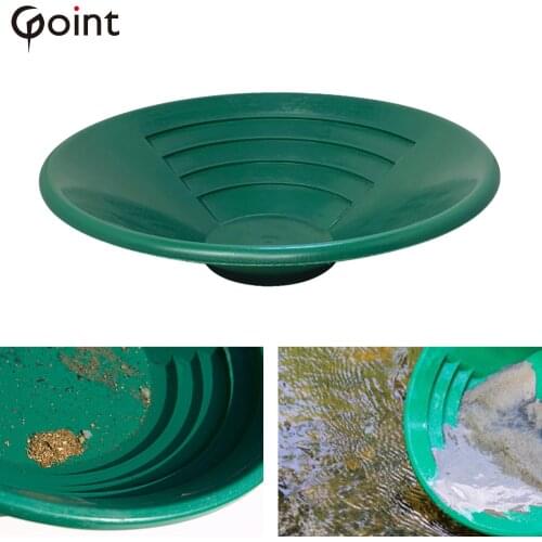 1pcs 14Inches Plastic Gold Panning,Small River Sand Washing Pot,Hand-cranked Sand Gold Tool,Gold Selection Equipment,Golden Bowl