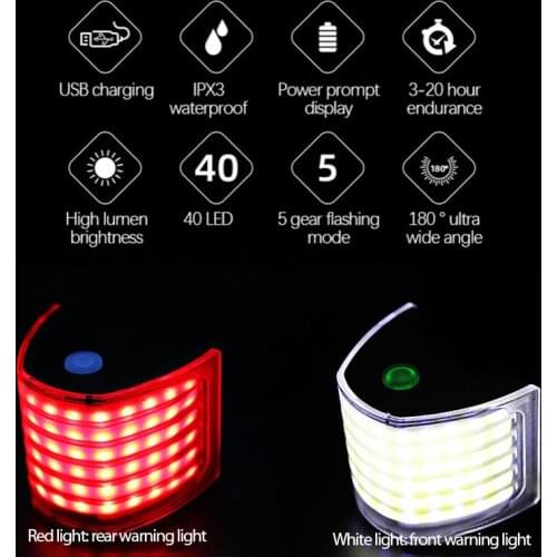 Bike Light Kit Cycling Tail Lamp Headlight MTB Mountain Road Bicycle Ultra Wide Angle USB Rechargeable Light Bicycle Accessories