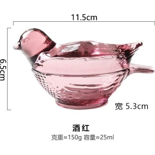 Creative Glass Bird Dish Chopsticks Rack Dual Purpose with Cover Saucer and Cutlery Dinner Set Plates and Dishes Tableware