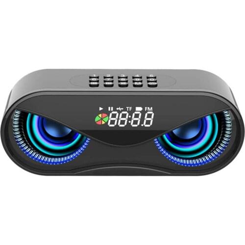 M6 BT Speaker LED Flash USB Wireless Loudspeaker Speaker 2500mAh SoundBar Stereo Music Player FM Radio Alarm Clock Sound Box