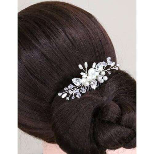 Fashion Silver Wedding Hair Accessories Pearl Crystal Women Hair Ornaments Casual Daily Accessory Clip Bridal Hair Comb