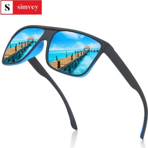 Simvey Fashion Flat Top Sunglasses Women Men Luxury Sports HD Polarized Sunglasses Oversized Sun Glasses for Driving Goggle