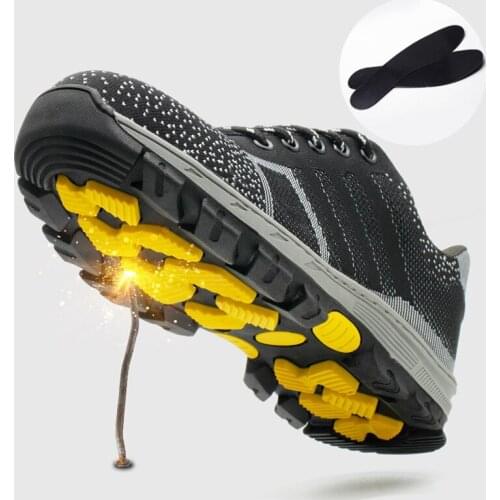 Mens Steel Toe Safety Work Shoes For Men Lightweight Breathable Anti-Smashing Non-Slip Anti-static Protective Shoes Safety Shoes