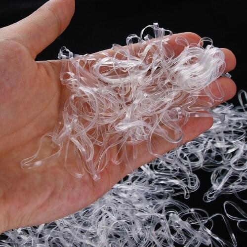 New 500/200 pcs transparent Ponytail Holder Elastic Rubber Bands Hair Ties Ropes Rings Elastic Rubber Useful Unisex Headwear