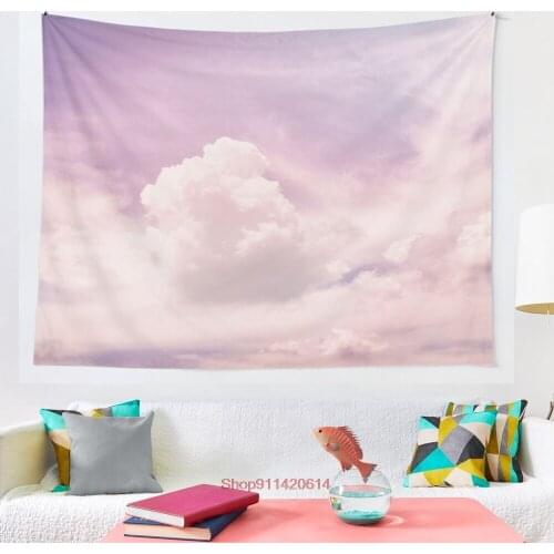 Pink fluffy clouds tapestry Wall Hanging Tapestry for Home Dorm Fantasy Decor