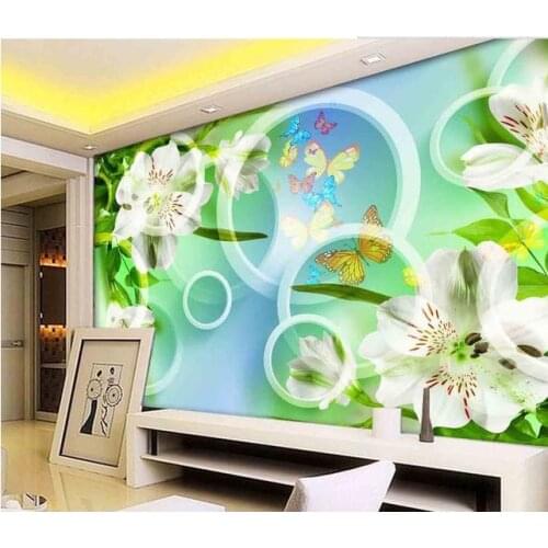 Custom photo wallpaper 3d tv murals wall paper only beautiful flowers blossoming sitting room TV setting wall papers
