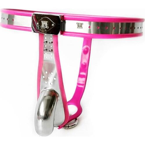 Adjustable Waist Stainless Steel Silicone Male Chastity Belt Cock Cage Penis Lock Underwear BDSM Bondage Sex Toys For Men Cbt