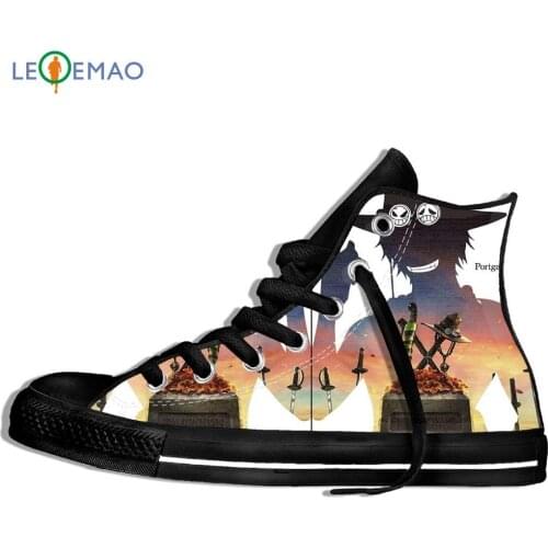 Walking Canvas Boots Shoes Breathable Cartoon 3-D For Canvas Luffy Printed Harajuku Rubber Sports Sport Shoes Classic Sneakers