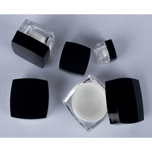 200pcs/lot 5g 10g 15g 30g 50g Transparent Square Acrylic Cream Jar Boxes Empty packaging Container bottle Cream Box