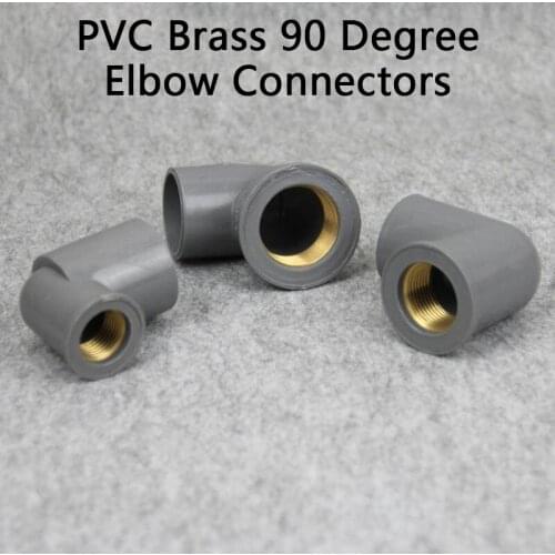 PVC Brass 90 Degree Elbow Connectors Metal Female Thread PVC Joints for Home Garden Irrigation PVC Fittings 1 Pcs