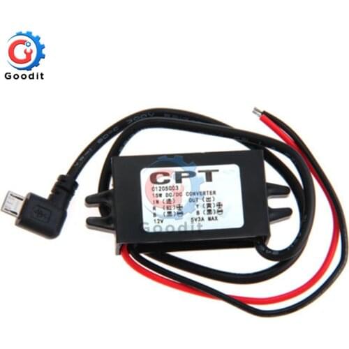 DC-DC Converter Regulator 12V to 5V 3A Step Down Power Supply Module Micro USB Output Waterproof