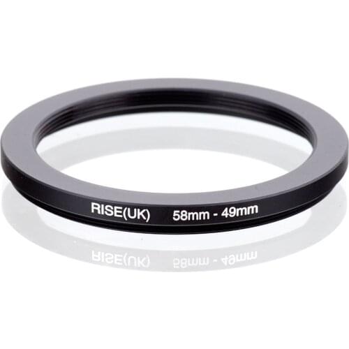 RISE(UK) 58mm-49mm 58-49mm 58 to 49 Step down Ring Filter Adapter black