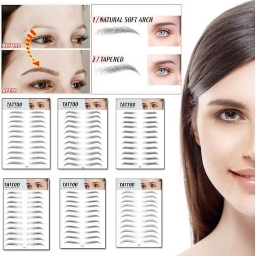 New 4D Hair-like Eyebrow Tattoo Sticker Bionic Tattoo Semi-Permanent Water Transfer Embroidery Eyebrow Patches Makeup Supplies