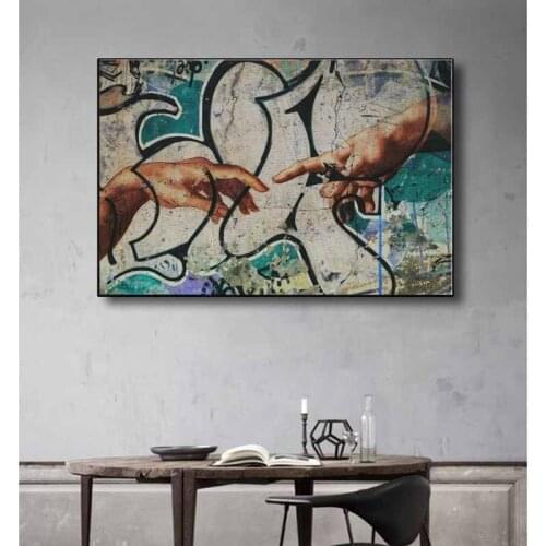 Street Graffiti Wall Art Canvas Poster Art Print Lover Hands Canvas Painting Decorative Wall Picture For Living Room Home Decor