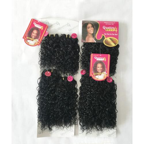Adorable Kinky Curly Synthetic Hair Weaves 4 Bundles/Lot High Temperature Heat Resistant Fiber Quattro Bebe Curl 4pcs