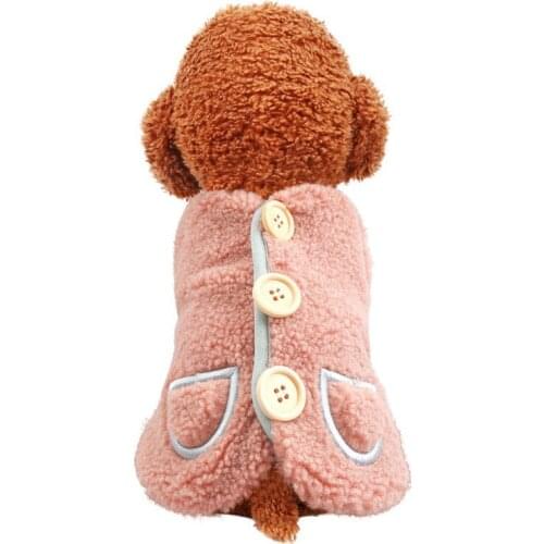 Winter Dog Pocket Wooden Buckle Clothes Pet Puppy Coat Jacket Dogs Pets Clothing Vest Warm Clothes for Small Dogs