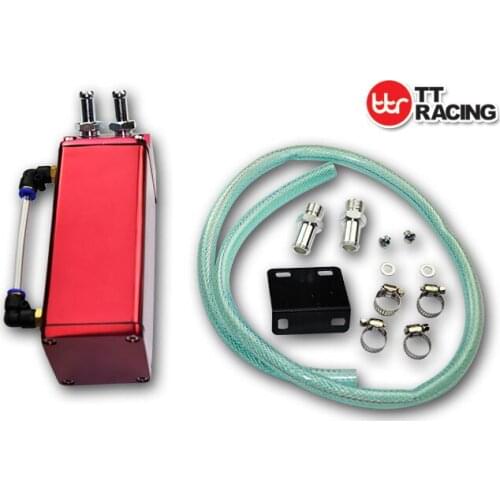 1L SQUARE G-STYLE BILLET ALUMINUM ENGINE OIL CATCH RESERVOIR TANK/ CAN RED