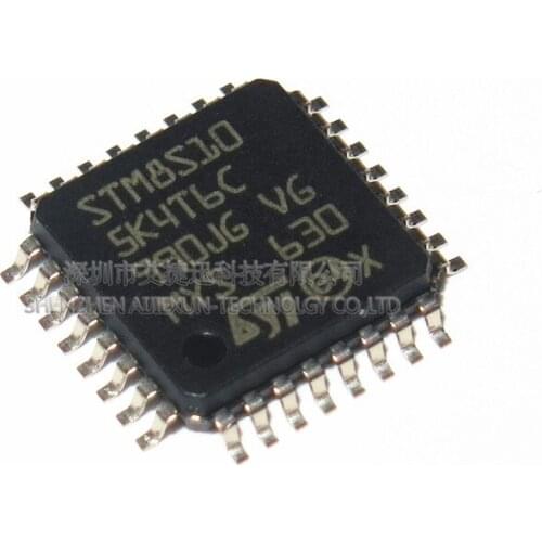 10Pcs STM8S105K4T6C Access line, 16 MHz STM8S 8-bit MCU QFP32 New and original
