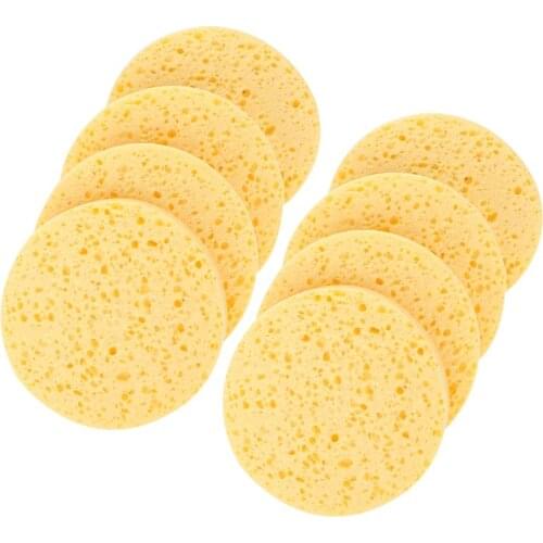 50pcs Round Face Cleaning Sponges Makeup Remover Tools Natural Wood Pulp Sponge Cellulose Cosmetic Puff Facial Washing Sponge