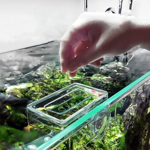 Aquarium Arcylic Float Feeder Ring Suction Cup Betta Fish Food Feeding Cup Shrimp Feeder for Plant Tank Fish Tank Fish Feeding