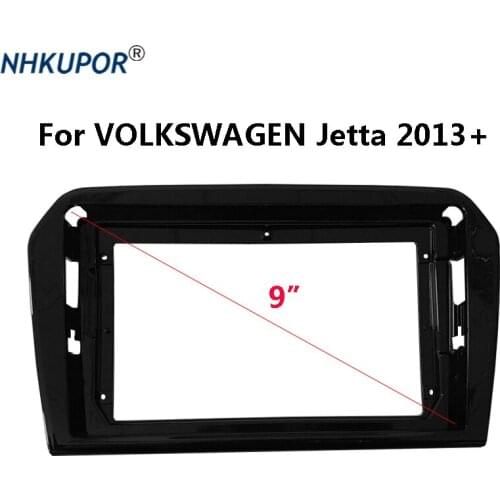 2 Din Car Radio Fascia For VOLKSWAGEN Jetta 2013+ 9 inch Big Screen Auto Stereo ABS Plastic Panel Bezel Faceplate Frame Dash Kit