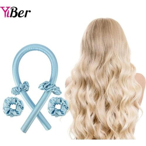 No Heat Hair Curlers Rollers Band Soft Heatless Curling Headband DIY Magic Silk Hair Curlers No Damage Hair Curling Ribbon