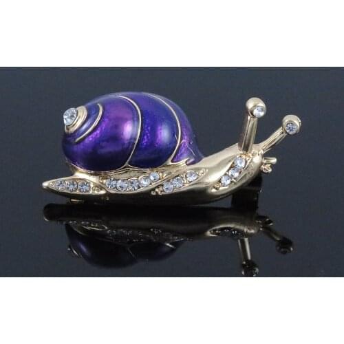 Purple Animal Brooch for Girl and Women New Arrival Snail Brooches Pins for Clothing Fashion Jewelry Accessory