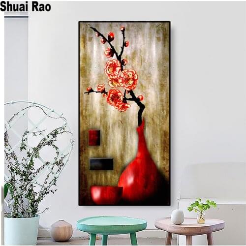 Red Plum Blossom 5d diy diamond painting full square/round mosaic cross stitch diamond embroidery large flower home decor