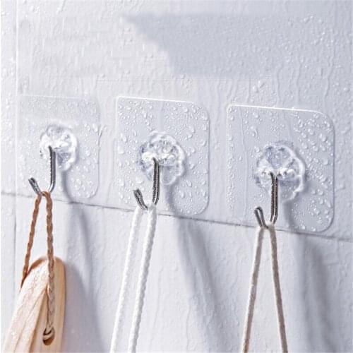 1/5/10Pc Stainless SteelWall Strong Home Kitchen Hooks Transparent Suction Cup Sucker Wall Hooks Hanger For Bathroom