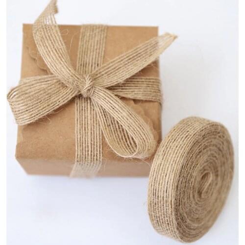 5m Natural Hemp Rope Ribbon Line Trim Tape Roll Burlap Line Tape Roll Ribbon Vintage Rustic Wedding Party Decoration Supplies