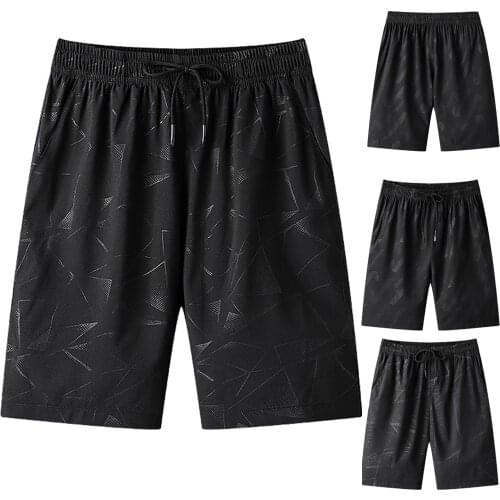 Summer Ice Silk Quick-drying Elastic Mens Shorts Sports Leisure Plus Size Beach Shorts Short Homme Gyms Fit Mens Clothing#3