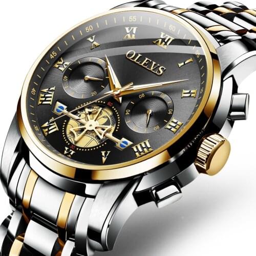 OLEVS Hot Selling Fashion Stainless Steel Quartz Watch Mens Business Luxury Casual Chronograph Trend Watch 2858
