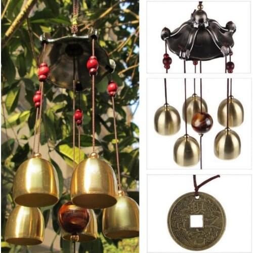 Metal Tubes Bell Wind Chime Garden Yard Charm Hanging Feng Shui Ornament Oriental Pavilion Windchime Classical Hanging Decor