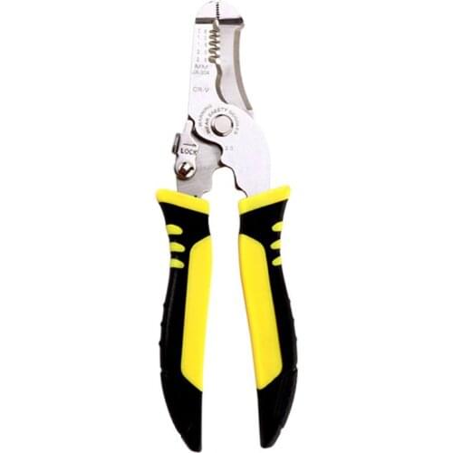 Multifunctional Wire Stripper Pliers Cable Cutter Crimping Stripping Hand Tool Rubber Handle