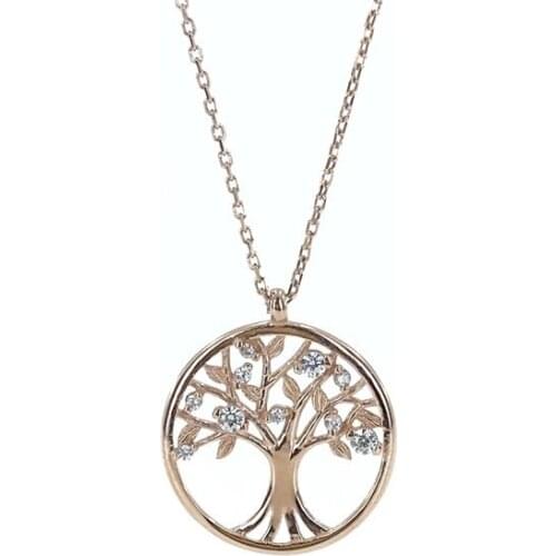 New Rosegold Tree of Life Silver Necklace
