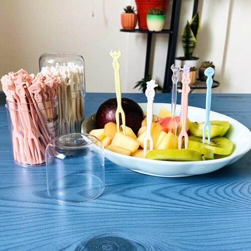 Disposable fork for party barbecue stick pick skewers set household catering plastic food cake fruit fork