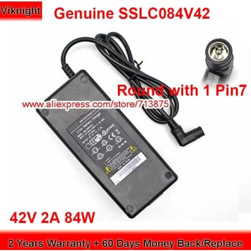 Genuine for Sans SSLC084V42 42V 2A 84W AC Adapter Round with 1 Pin7 Power Supply