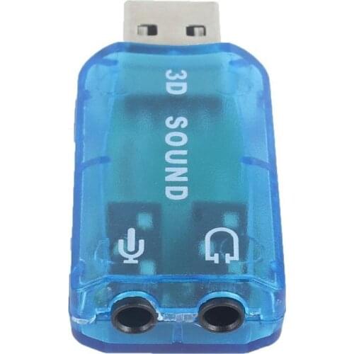 Portable 3D Audio Card USB 1.1 Mic / Speaker Adapter 7.1 CH Surround Sound for PC Computer Laptop