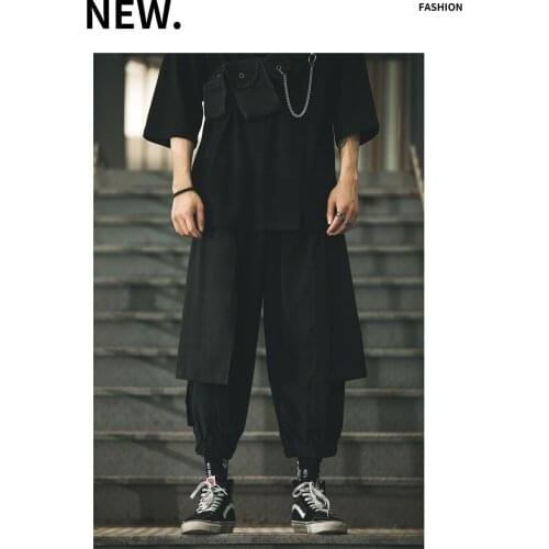 Hair stylist casual pants men and women same style wide-leg pants