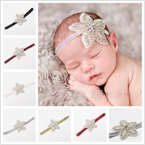 Naturalwell Girls Star Rhinestone Hairband Newborn Rhinestone Headbands Kids Hair band Star Headpiece Newborn Photo prop HB095