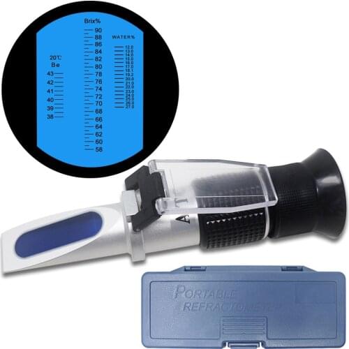Hand Held Honey Refractometer 58-90% Brix Sugar Baume 38-43Be' Water 12-27% Content Beekeeping Meter
