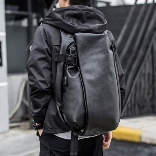 Mens Backpack USB Charge Travel Laptop Back packs Black 14 Inch Leather School Bag Male Vintage waterproof Anti Theft backpacks